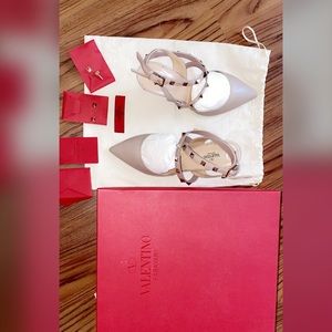 VALENTINO GARAVANI - PUMP HEEL SLINGBACK STUD NUDE